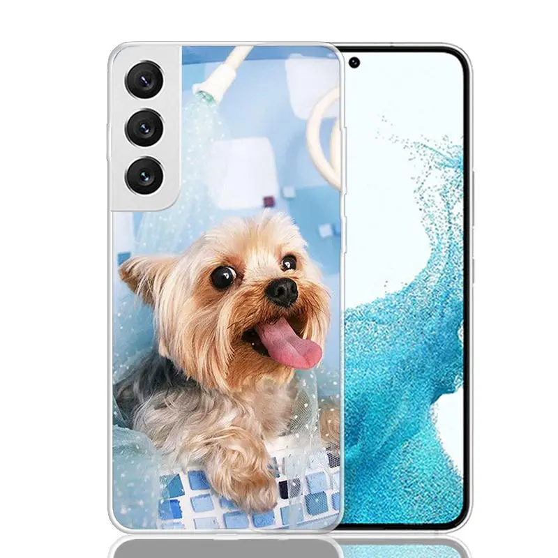 Yorkshire Terrier Dog Puppy Phone Case For Samsung Galaxy S24 S23 S22 S21 FE S20 Ultra S10 Plus S10E S9 S8 + Art Customized Coqu