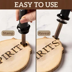 Wood Burning Tool Pen with Burning Tips Kit 26English Letters Carving Pyrography Pen Tips Stencil Soldering Iron for Woodworking