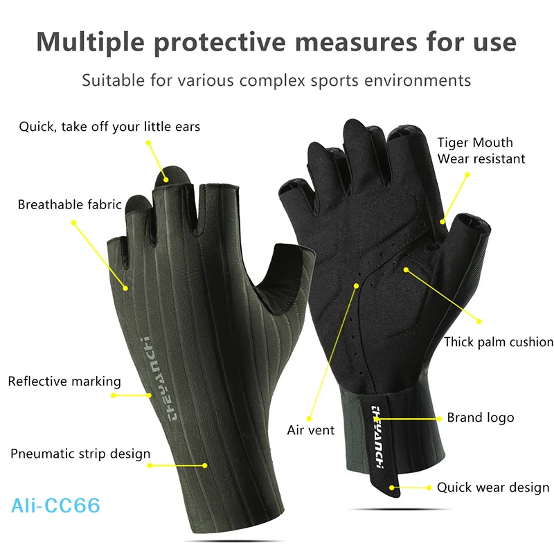 【M】Atmungsaktive Halbfinger-Fahrradhandschuhe für den Sommer, ultraleichte Rennradhandschuhe, rutschfestes Silikonpolster, kühlende Sportausrüstung