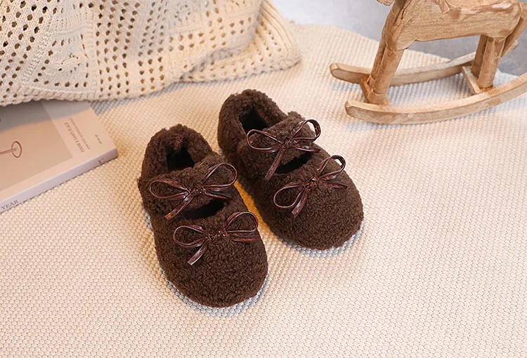 Kinderschuhe Winter Kleinkind Mädchen Mode Prinzessin Mary Jane Party Kleid Ballerinas Kinder Marke Warme Pelz-Schleife Weiche Sohle – Detail 14