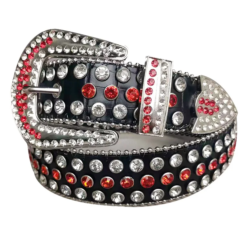 

men casual party nightclub rhinestone belts diamond studded belt soft leather stylish waistband womens designer pin buckle leash