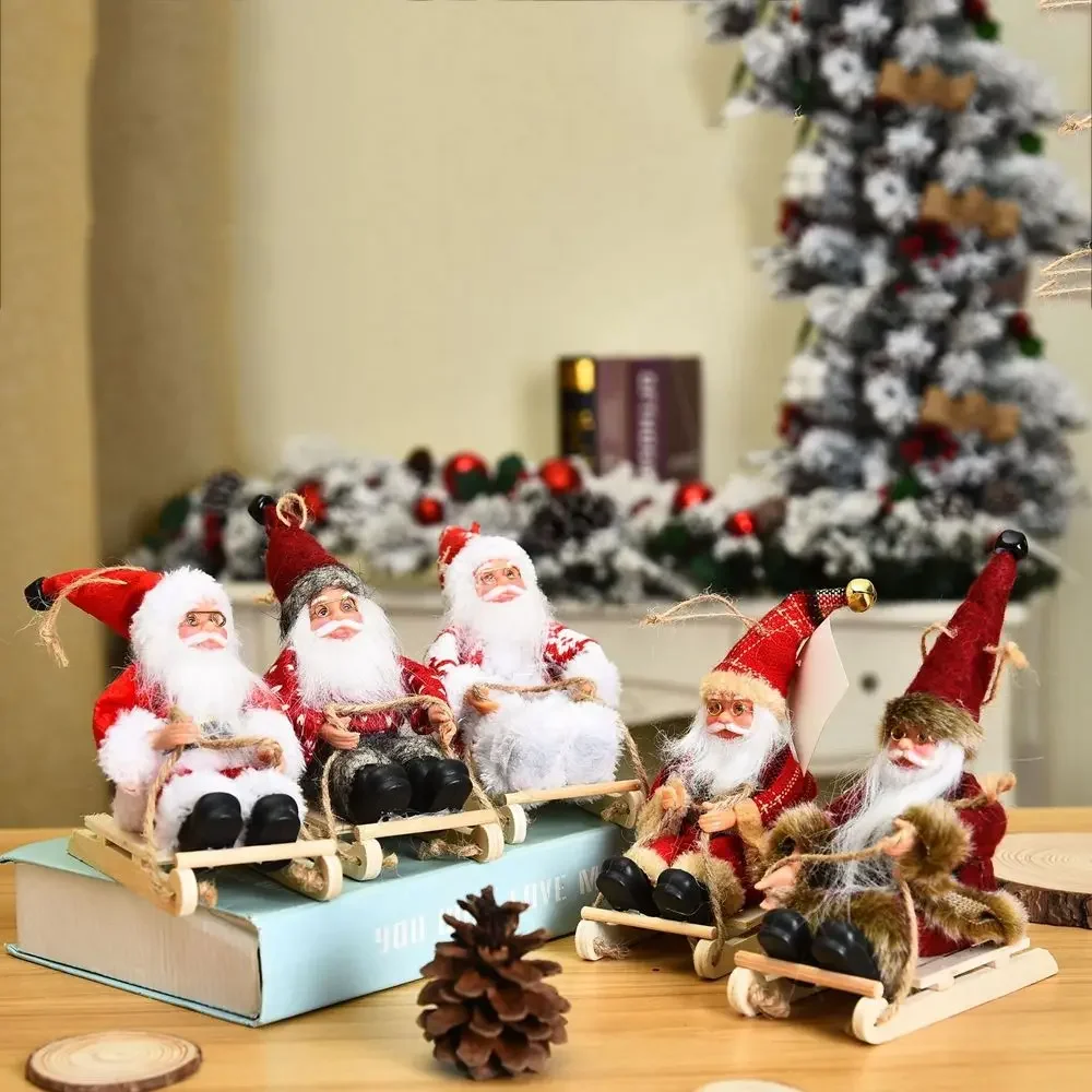 Figurine N1N Xmas Tree Drop Ornaments Home Table Decor Santa Figure Hanging Pendants Christmas Decorations Santa Claus Doll