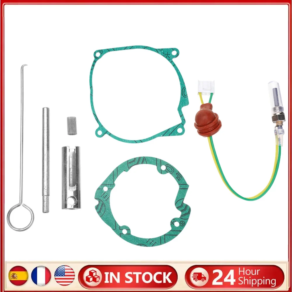 

7 шт., китайские обогреватели для караванов, 5-8 кВт, комплект для обогрева парковки автомобиля, керамическая свеча накаливания, гаечный ключ, прокладка, комплект для обслуживания воздушного дизельного обогревателя