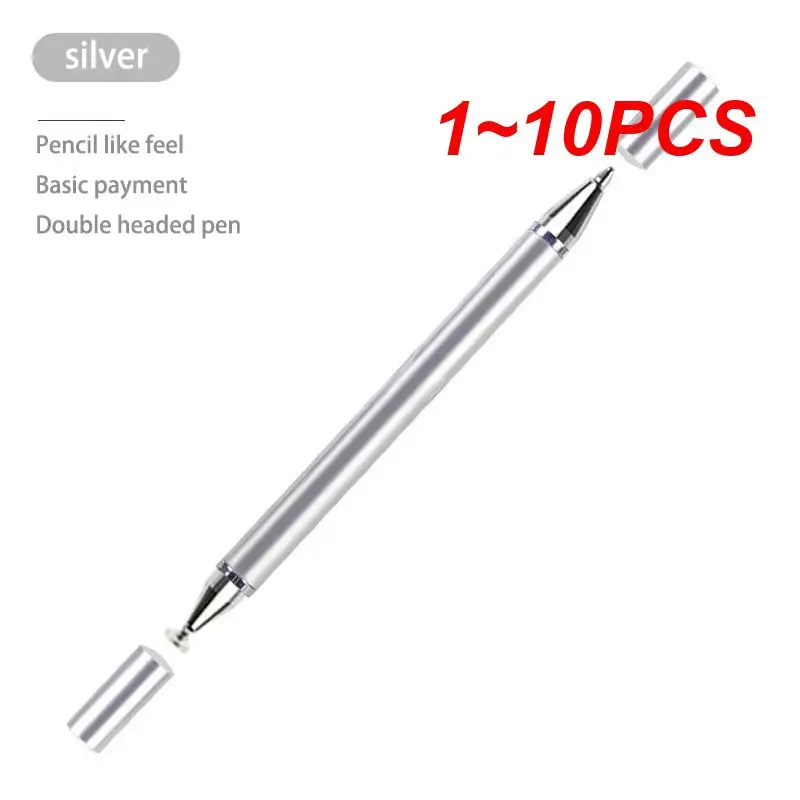 1~10PCS Tablet Pen High Quality Two-head Available Durable Multi-functional Consumer Electronics Touch Screen Silver