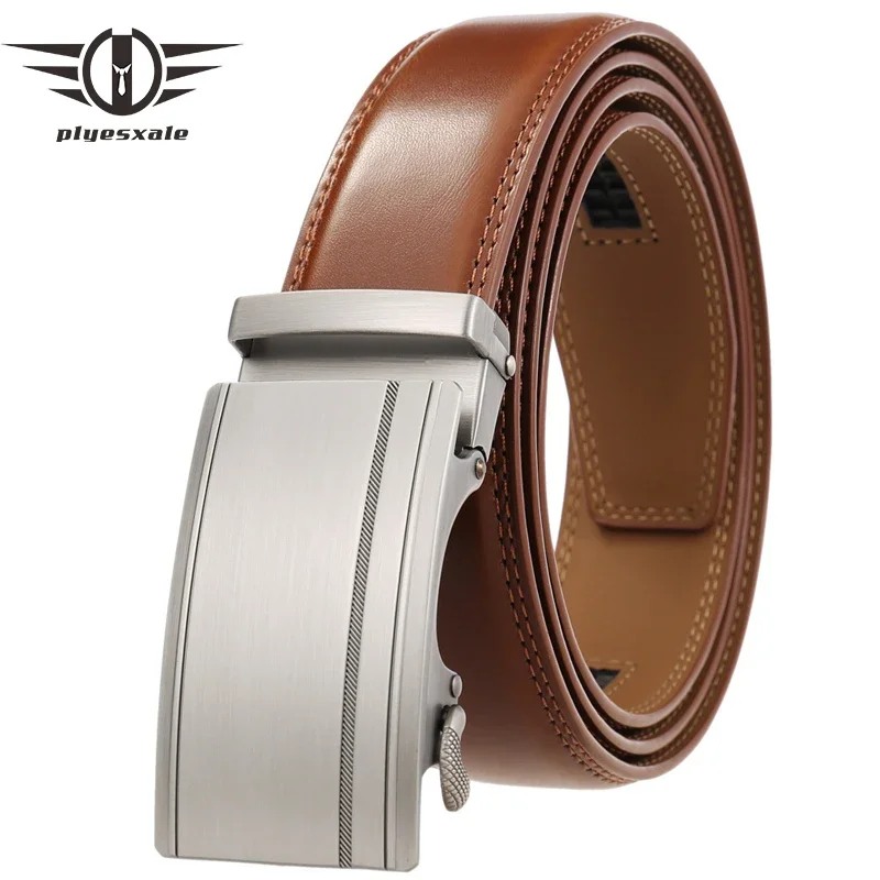 

Genuine Leather Automatic Buckle Men Belt Luxury Strap Belt for Male Business Formal Casual Popular Mens Brand Black Belts B300