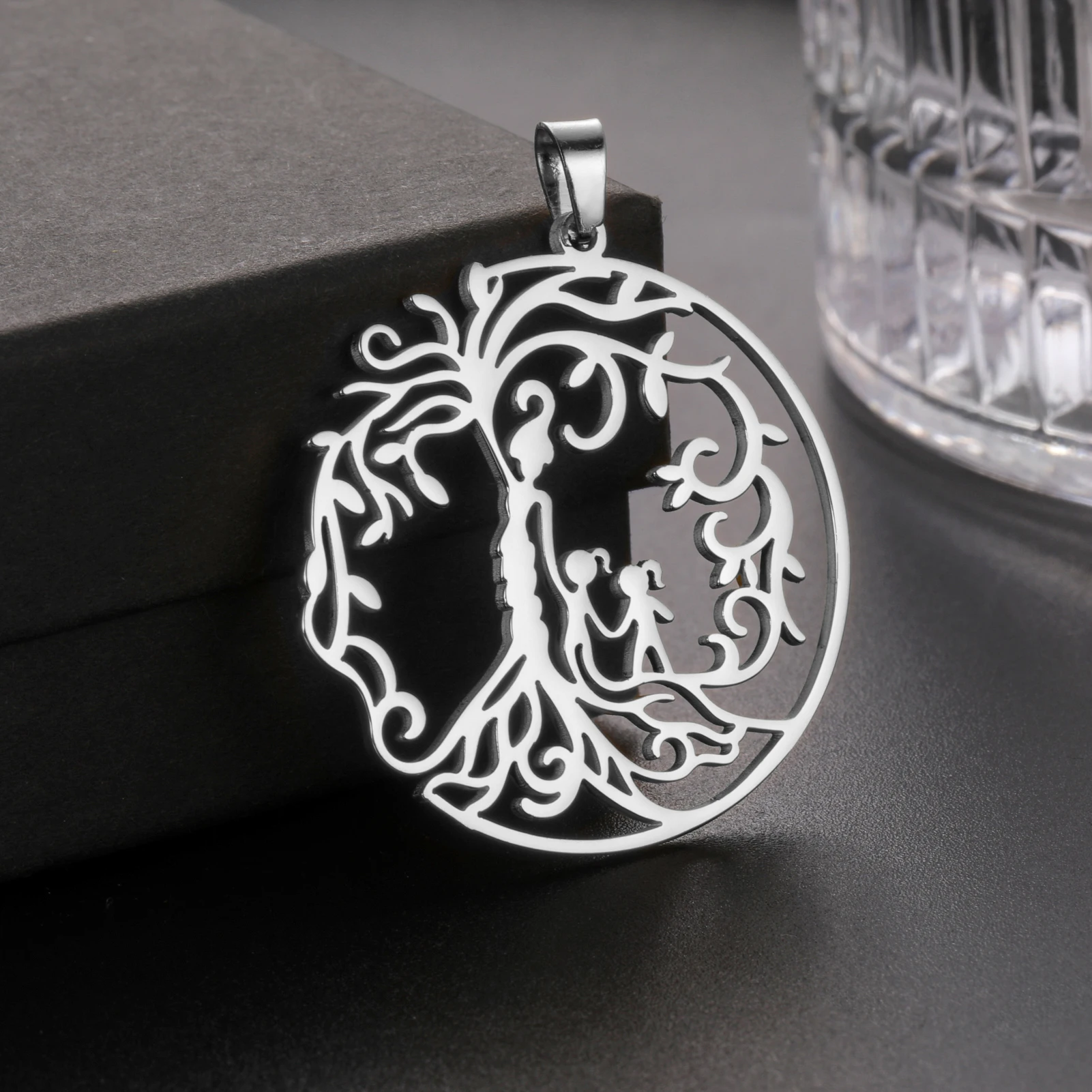 3pcs/lot Tree of Life Cabala Sons and Daughters Stainless Steel Pendant For Necklace Earrings Bracelets DIY Jewelry  Accessories