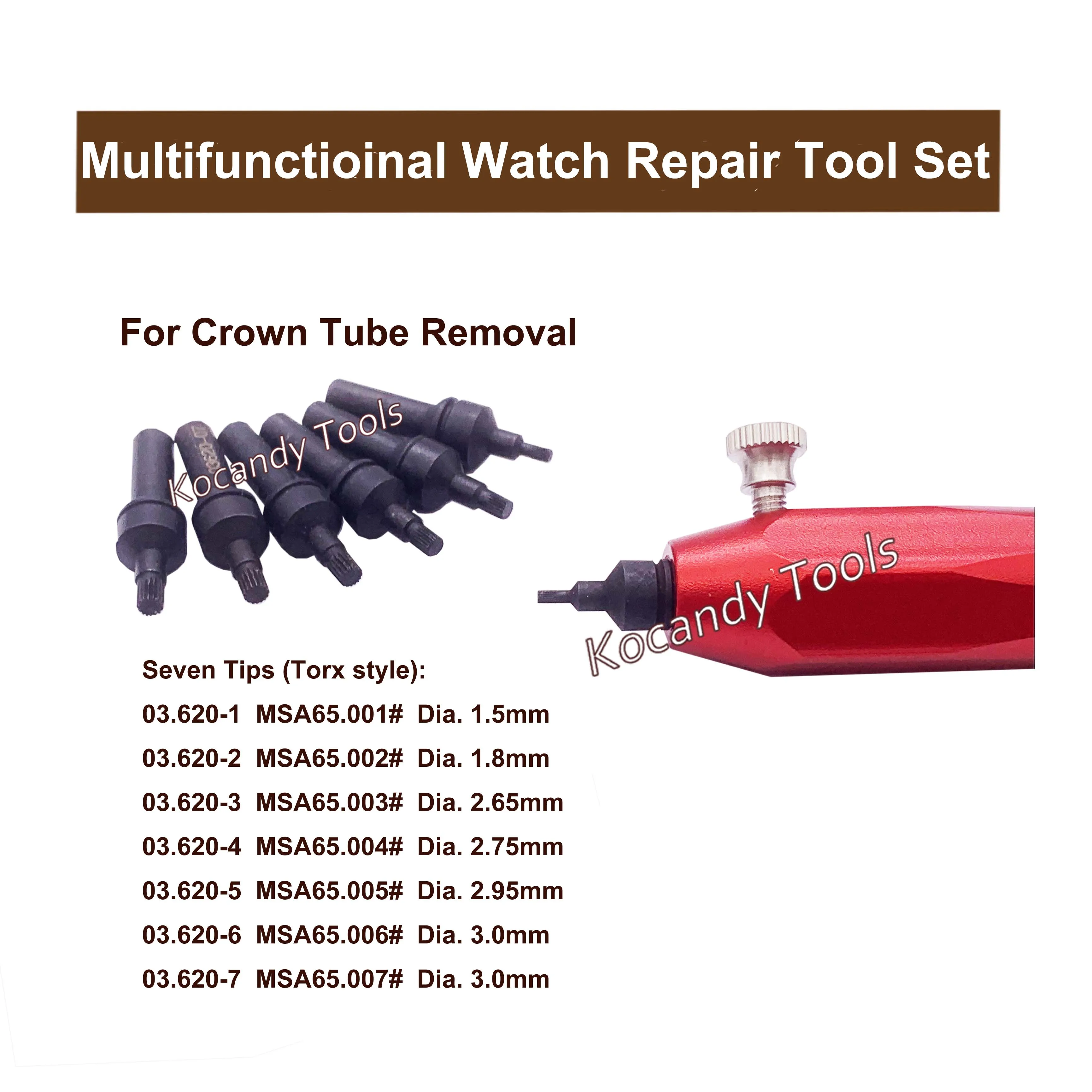 Multifunction Watch Repair Tool Set Professional for Crown Tube Removal Watch Push Crown Tool and Watch Bearing Opening