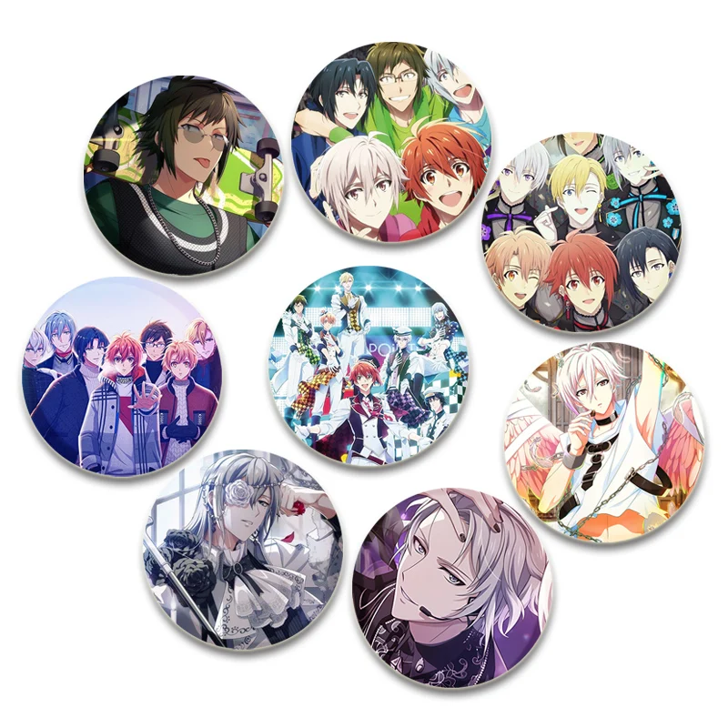 32/44/58mm Anime IDOLiSH7 bros musik Mobile Game Enamel Pin ransel kerah lencana kartun buatan tangan Lapel Pin perhiasan hadiah