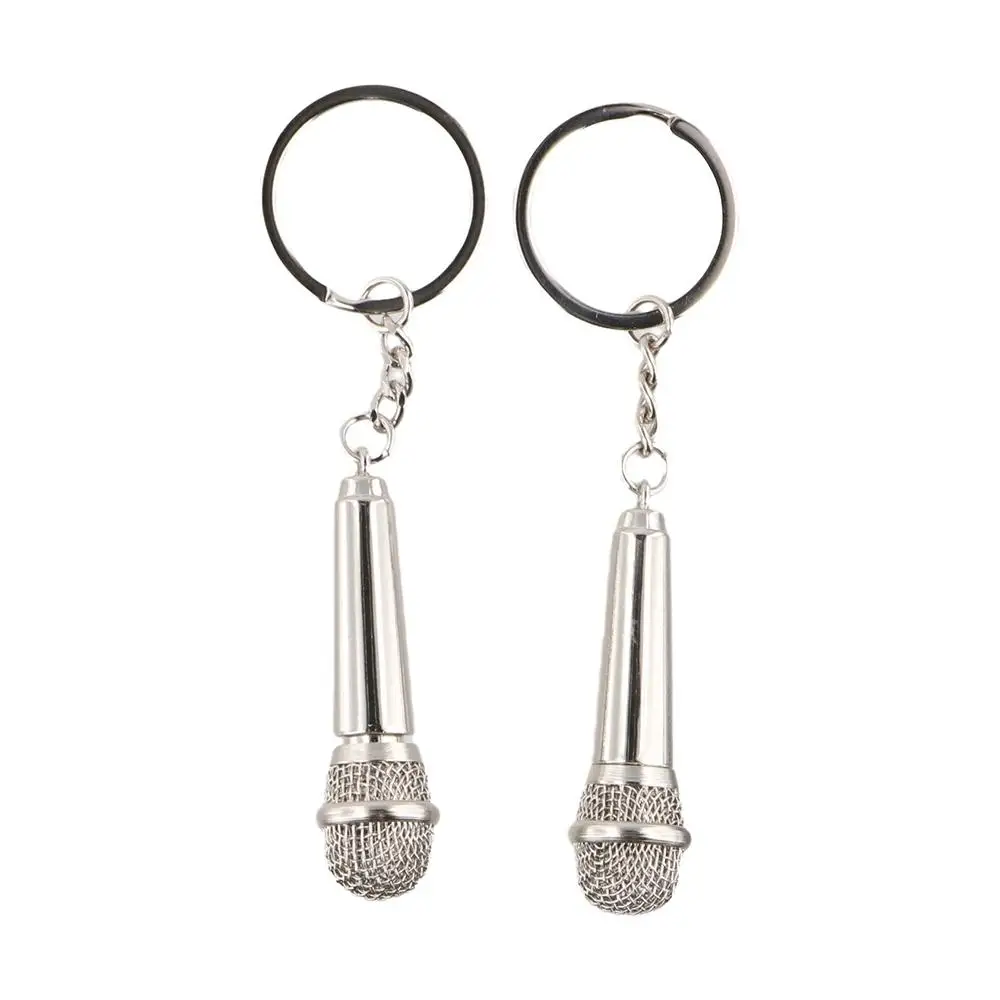 Fashion Microphone Key Ring Personalized Creative Car Key Holder Cute Design Metal Pendent Key Chain Music Gifts Key Chain