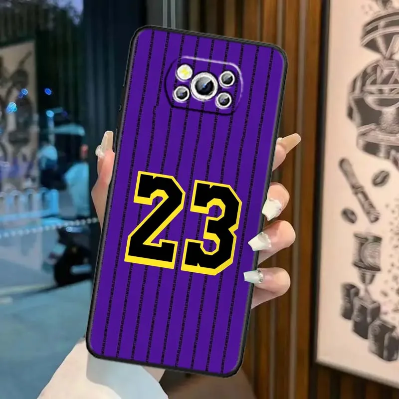 Mode-Trikot-Nummer Handyhülle für Xiaomi Mi Poco F3 F4 F5 F6 X3 X4 X5 X6 X7 M3 M4 M5s M5 M6 GT Pro 5G Schwarze Abdeckung