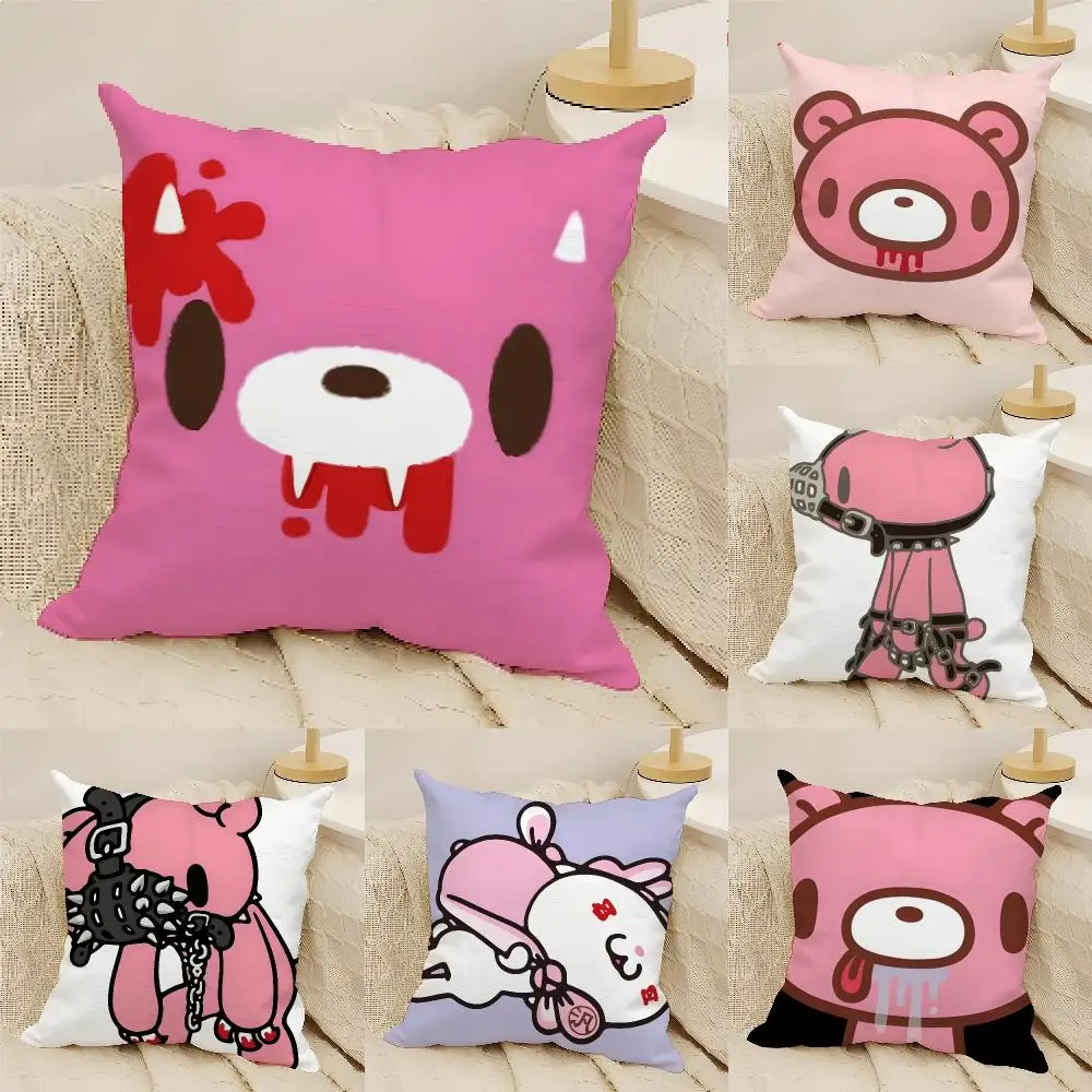 Cartoon G-Gloomy Bear Cushion Cover Natural Linen Organic Fabric Double-Sided Printing Sofa Home Decor Gift Pillow Cover