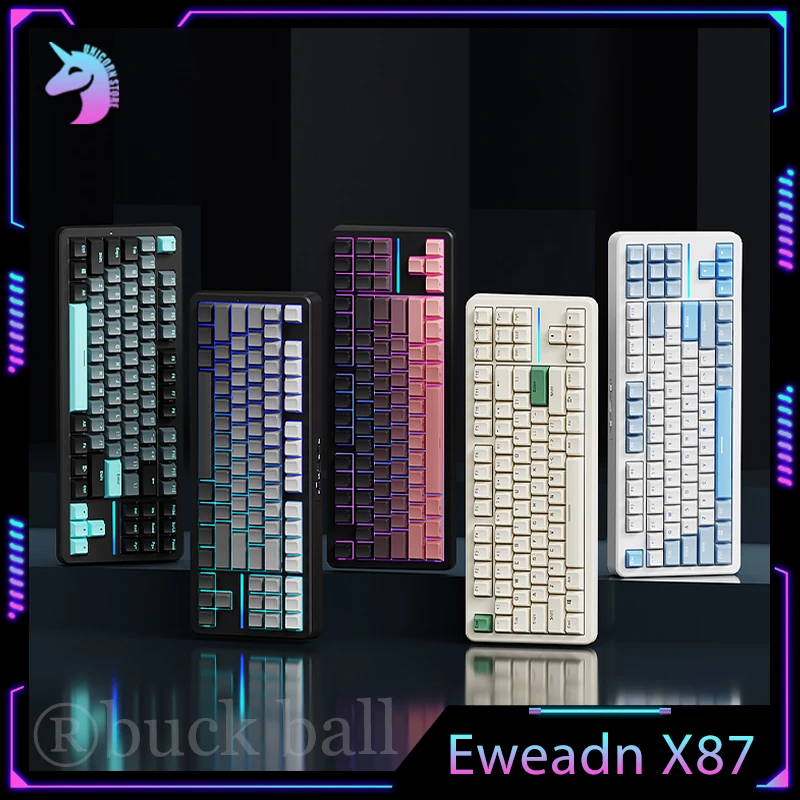 

Eweadn X87 Mechanical Keyboard 3Mode Wirelss Bluetooth Keyboards Wired Keyboard Customized Hot Swap Rgb Backlit Gamer Keyboards