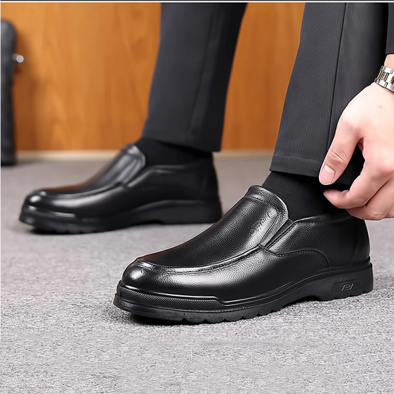 Shoes for Men Handmade Genuine Leather Casual Soft Rubber Loafers Business Dress Spring Autumn Luxury Slip-On Soft Driving Shoe