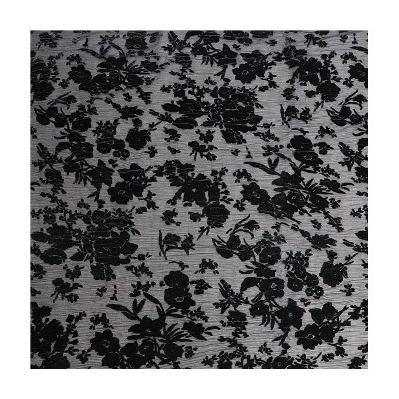 Abito da notte cheongsam in tessuto broccato di velluto intrecciato con motivo rosa velato e fantasia di fiamma