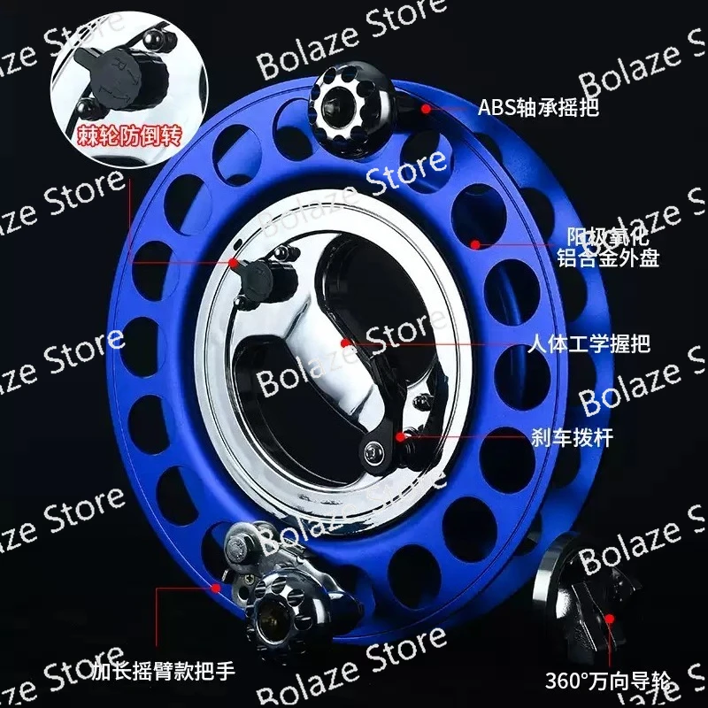 New Alloy Kite Line Reel, Handheld Brake Anti-Reverse Shoulder Strap Spool High Grade Silent Kite Winder