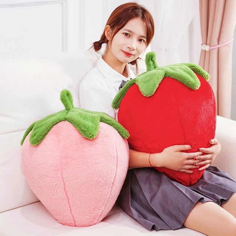 Cute Wholesale Cartoon Strawberry Plush Toy 23/35cm Soft Filled Fruit Sofa Cushion Simulation Pillow Home Decor Gift For Friend