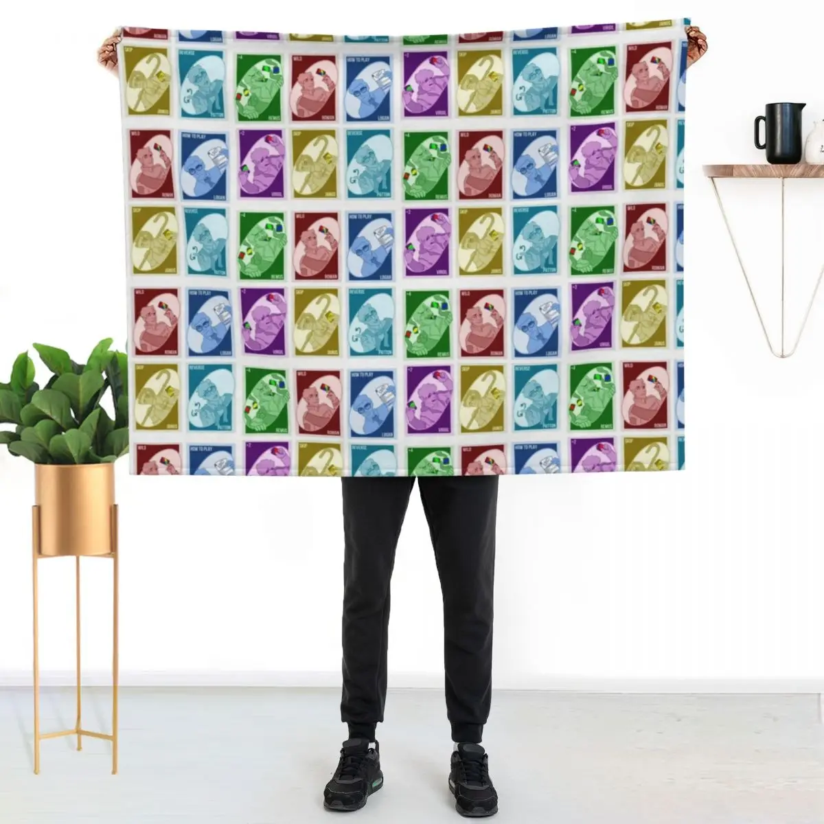 TS - Uno Sanders Sides Throw Blanket Thermals For Travel Softest Blankets For Sofas Hairy Flannel Fabric Multi-Purpose Blankets