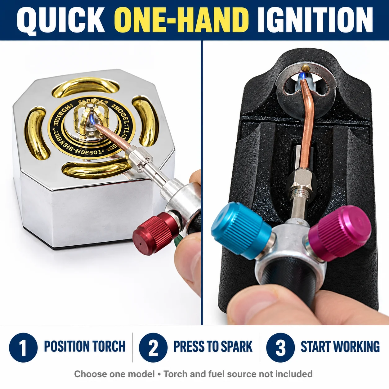 Automatic Torch Lighter Ignitor 2AA Battery Single or Four Orientation One Hand Spark Tool for Jewelry Soldering Gas Welding