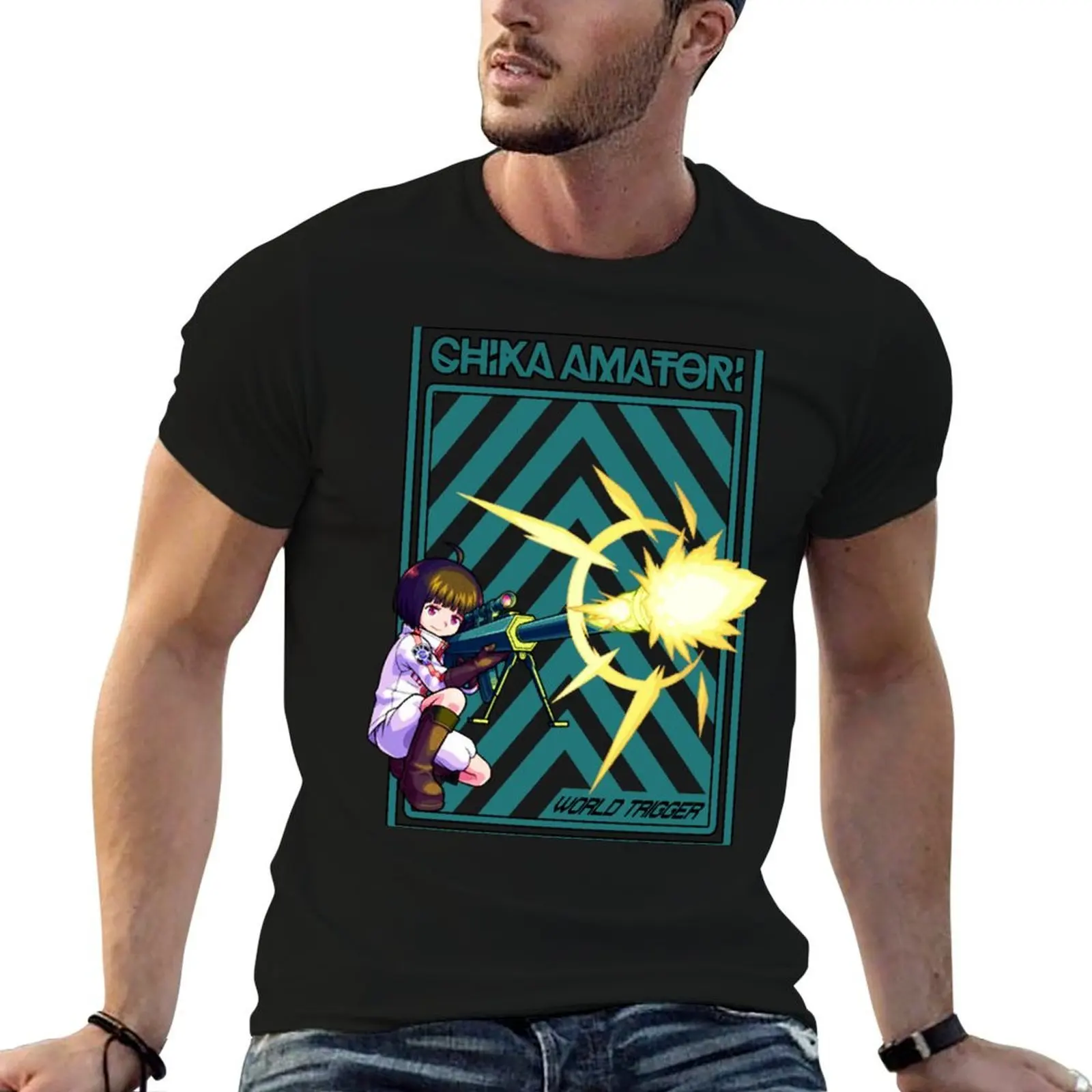 WORLD TRIGGER - CHIKA AMATORI T-Shirt funny gifts Blouse Men's cotton t-shirt