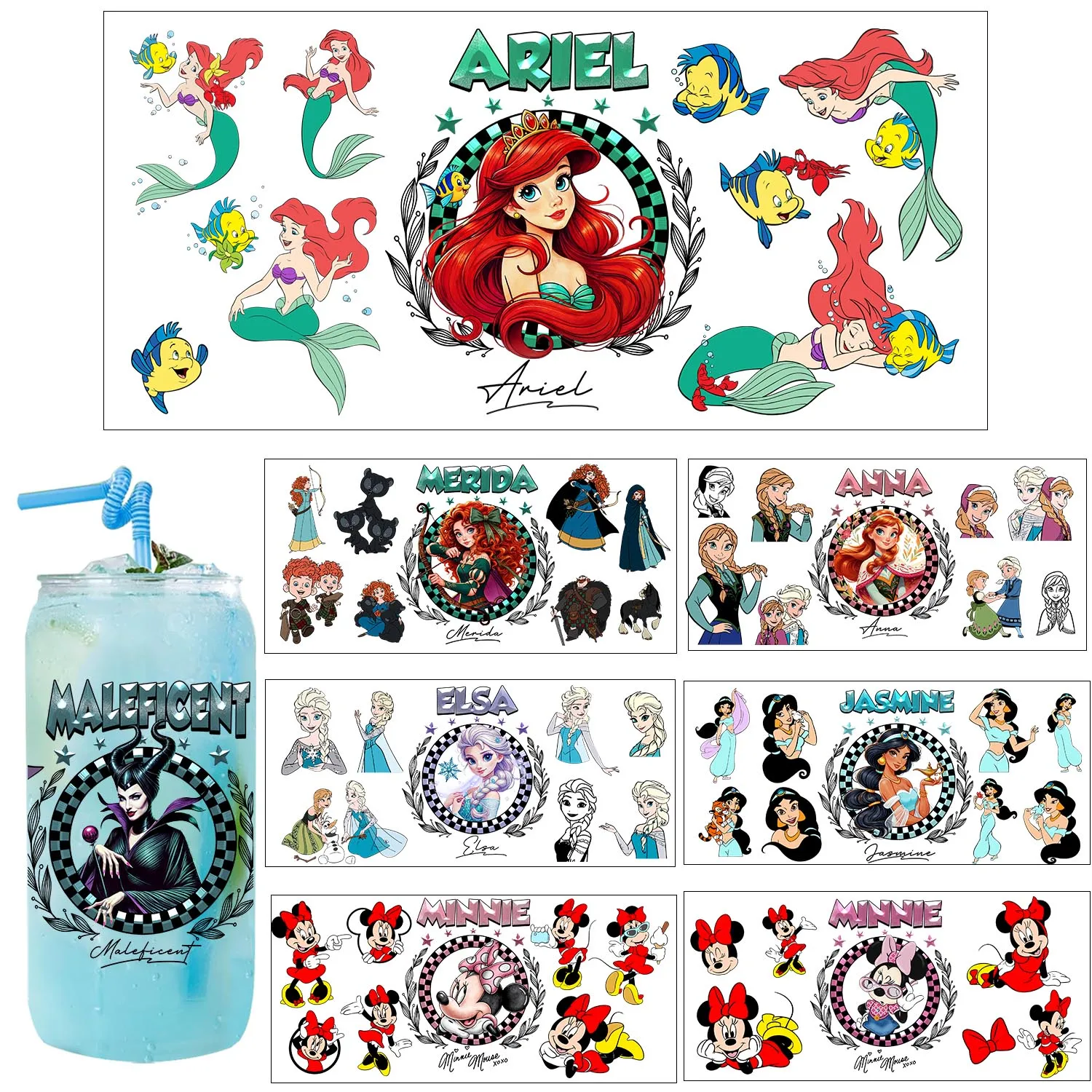 30 стилей, семейство Микки-Принцессы, аниме, УФ-наклейки, наклейки «сделай сам», 3D-трансферы, наклейки uvdtf, 16 унций, обертывания чашек uv dtf для очков Libbey 30 стилей, семейство Микки-Принцессы, аниме, УФ-наклейки, наклейки «сделай сам», 3D-трансферы, наклейки uvdtf, 16 унций, обертывания чашек uv dtf для очков Libbey