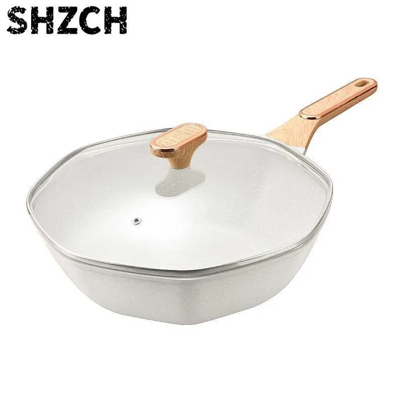 octagonal-medical-stone-nonstick-wok-aluminum-flat-bottom-gas-induction-cooker