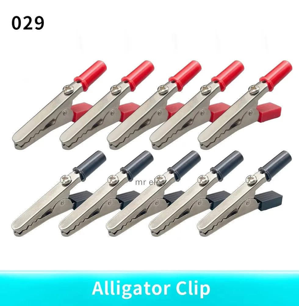 Insulated Crocodile clip Plastic Handle Cable Lead Test Charging Clamp Metal Crocodile Clamp Length 50mm
