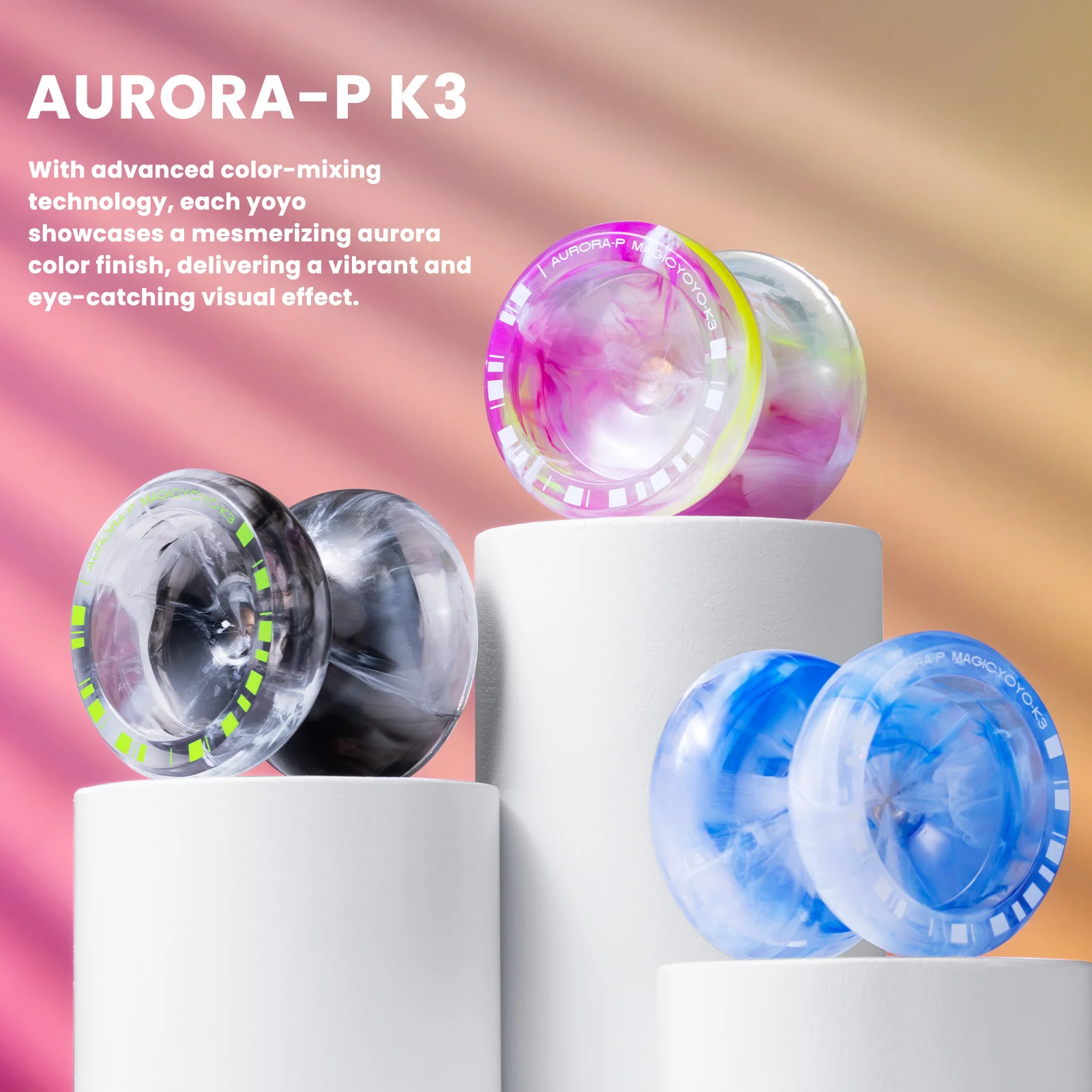 MAGICYOYO K3 Aurora-p Yoyo per bambini, Yoyo reattivo per principianti, Yoyos di trucco professionale con cuscinetto extra non risponibile