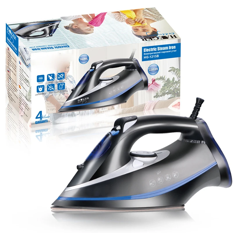 مكواة البخار الكهربائية الأجهزة المنزلية المحمولة القماش الحديد للملابس لوحة سيراميك بخار كبير 2200 واط للمنزل