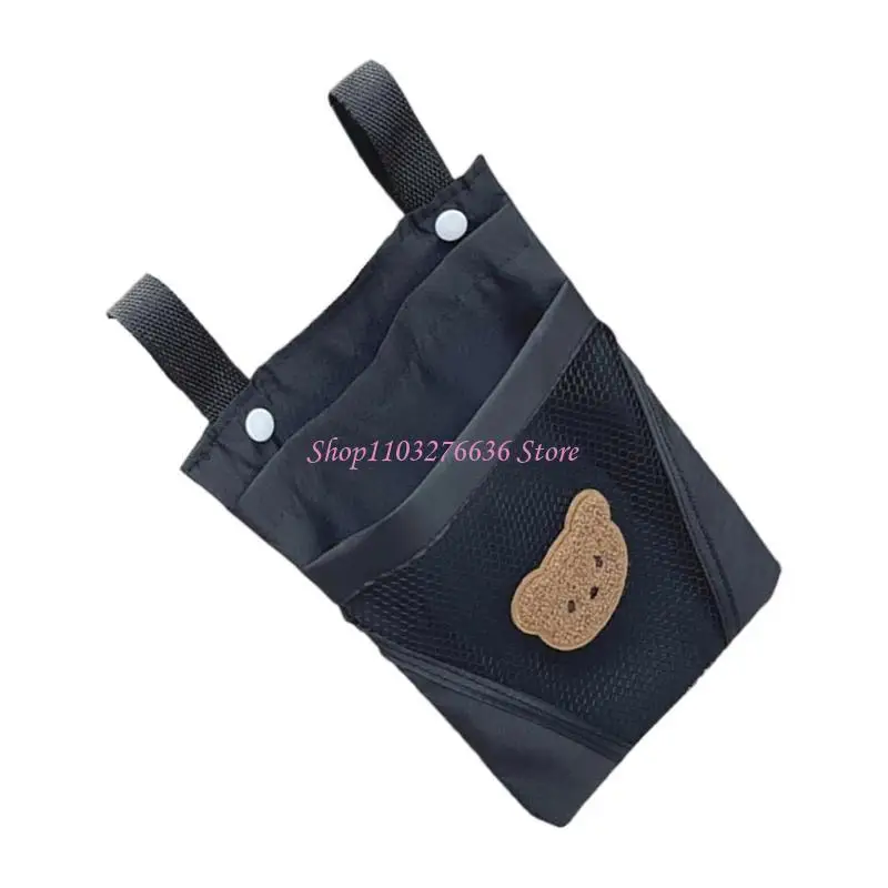 R6FD Cartoon Handlebar Attachment Bag for Children 16.7x27cm Bike Strollers Multiple Compartments No Tool Installation