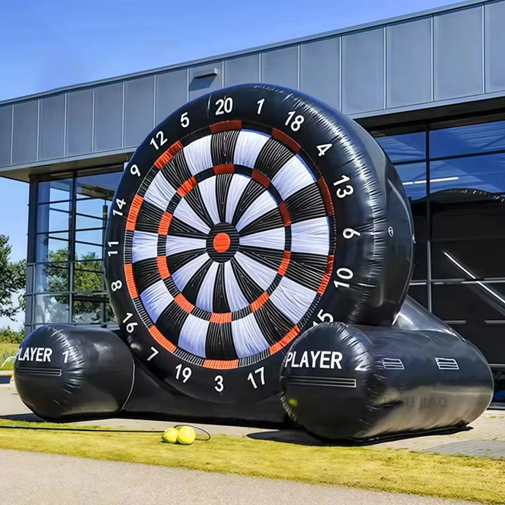 Riesige aufblasbare Fußball-Dartscheibe für draußen mit Fußball und Gebläse für Kick-Darts-Sportspiele, aufblasbare Spielaktivitäten