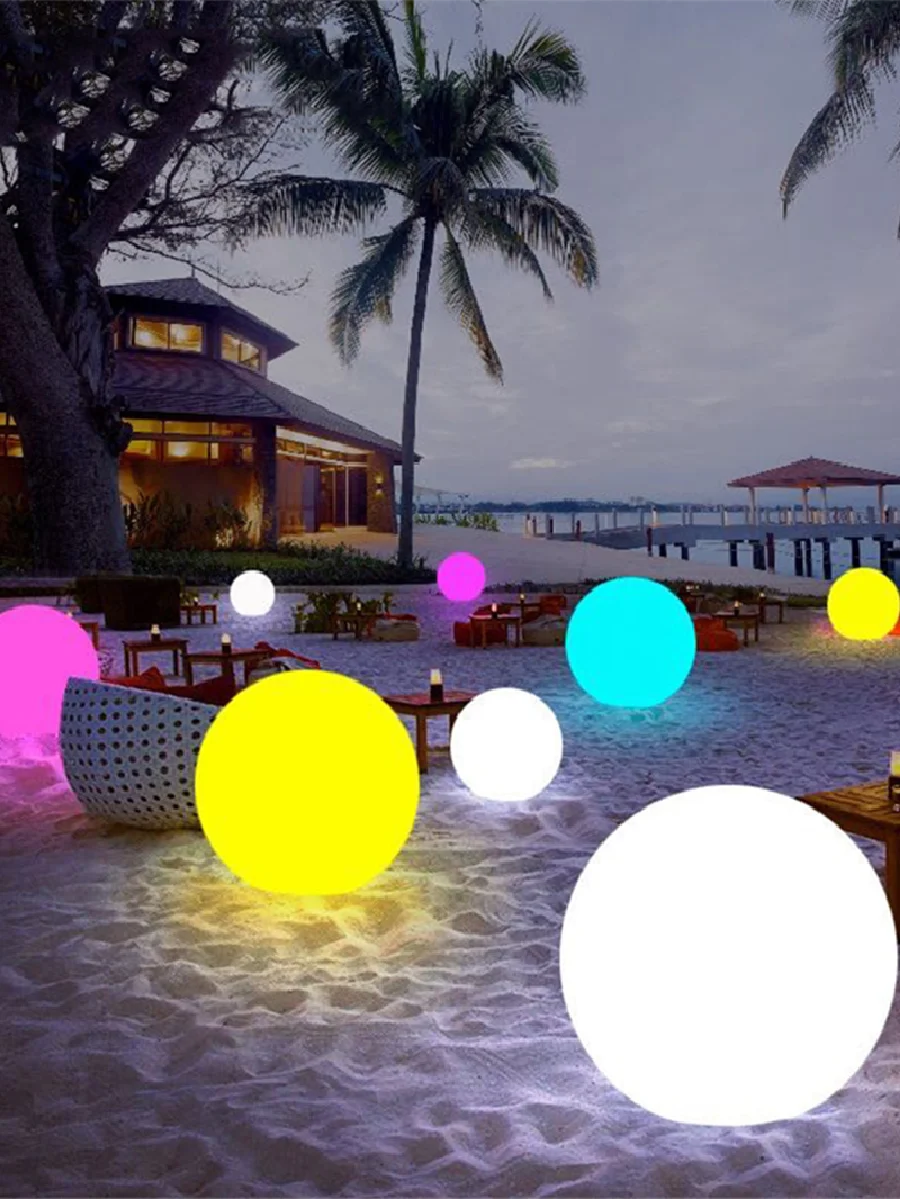 Lampe boule ronde LED RGB, alimentée par batterie, 16 couleurs, décoration intérieure et extérieure, veilleuses pour jardin, fête, mariage, paysage, pelouse