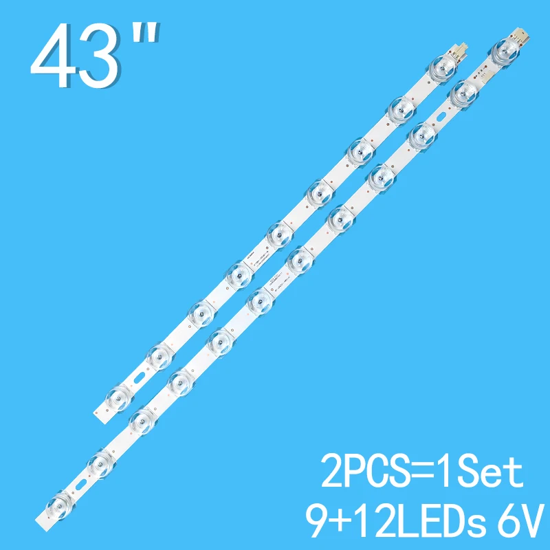 

21 LED(6V) LED Backlight strip for TCL 43F8F 43L8F 43A820 43HR330M21A0 4C-LB4321-HR01J 43S434 43HR330M21A1 43RS520