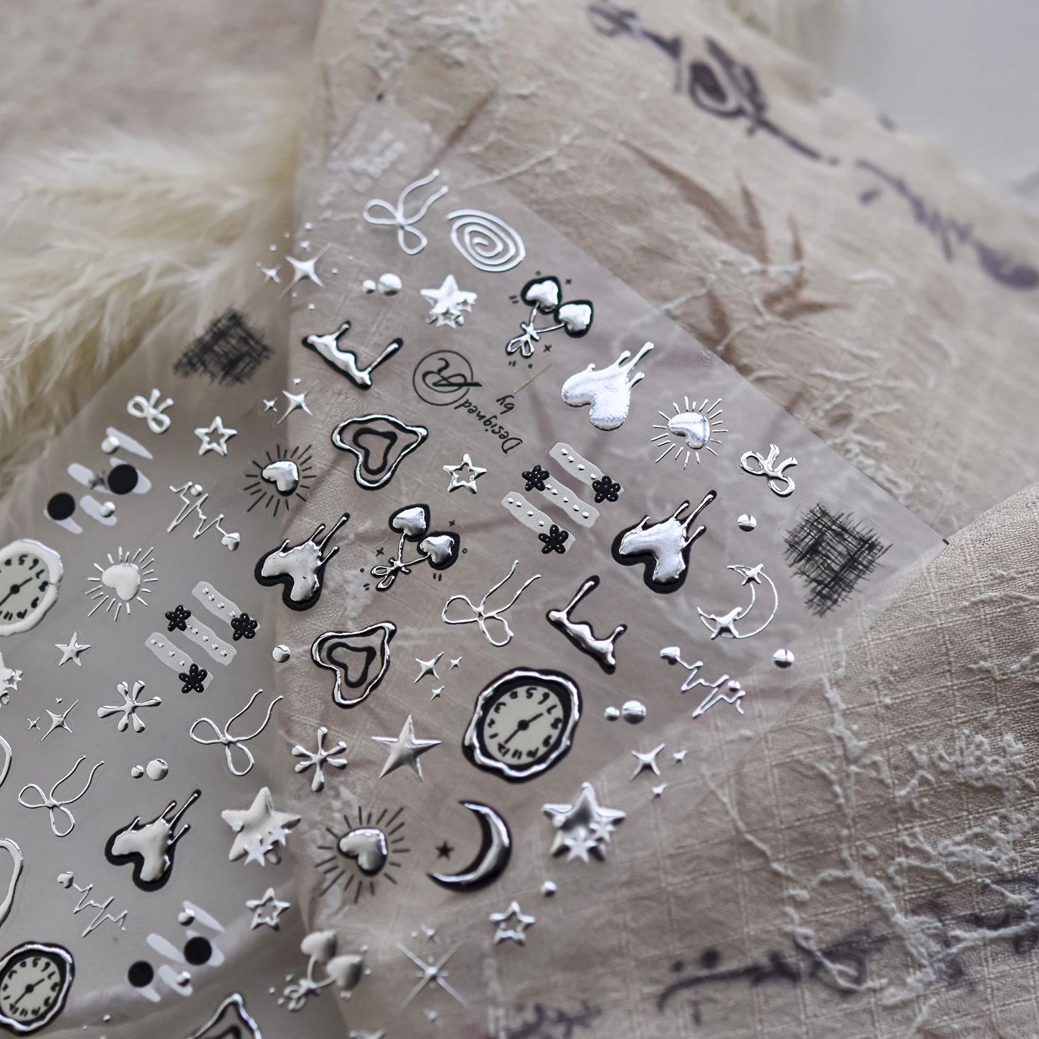 1PCS 5D Romantische Metall Blume Schmetterling Nagel Aufkleber Metall Rose Blossom Aufkleber Schatz Retro Nail art Dekorationen