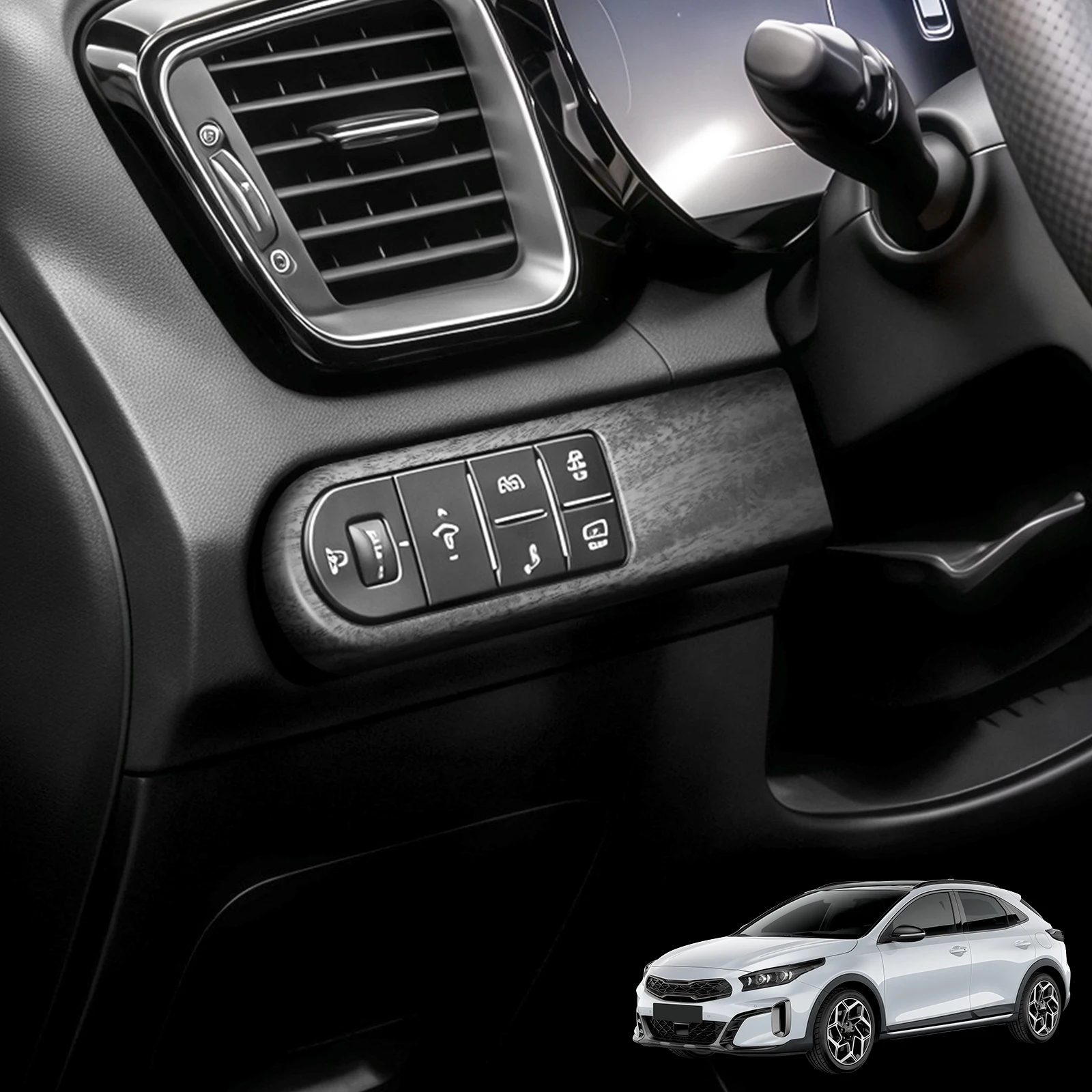 Auto Headlight Switch Buttons Decor Cover Interior Trim For Kia CEED XCEED 2020-2025 Left Hand Drive