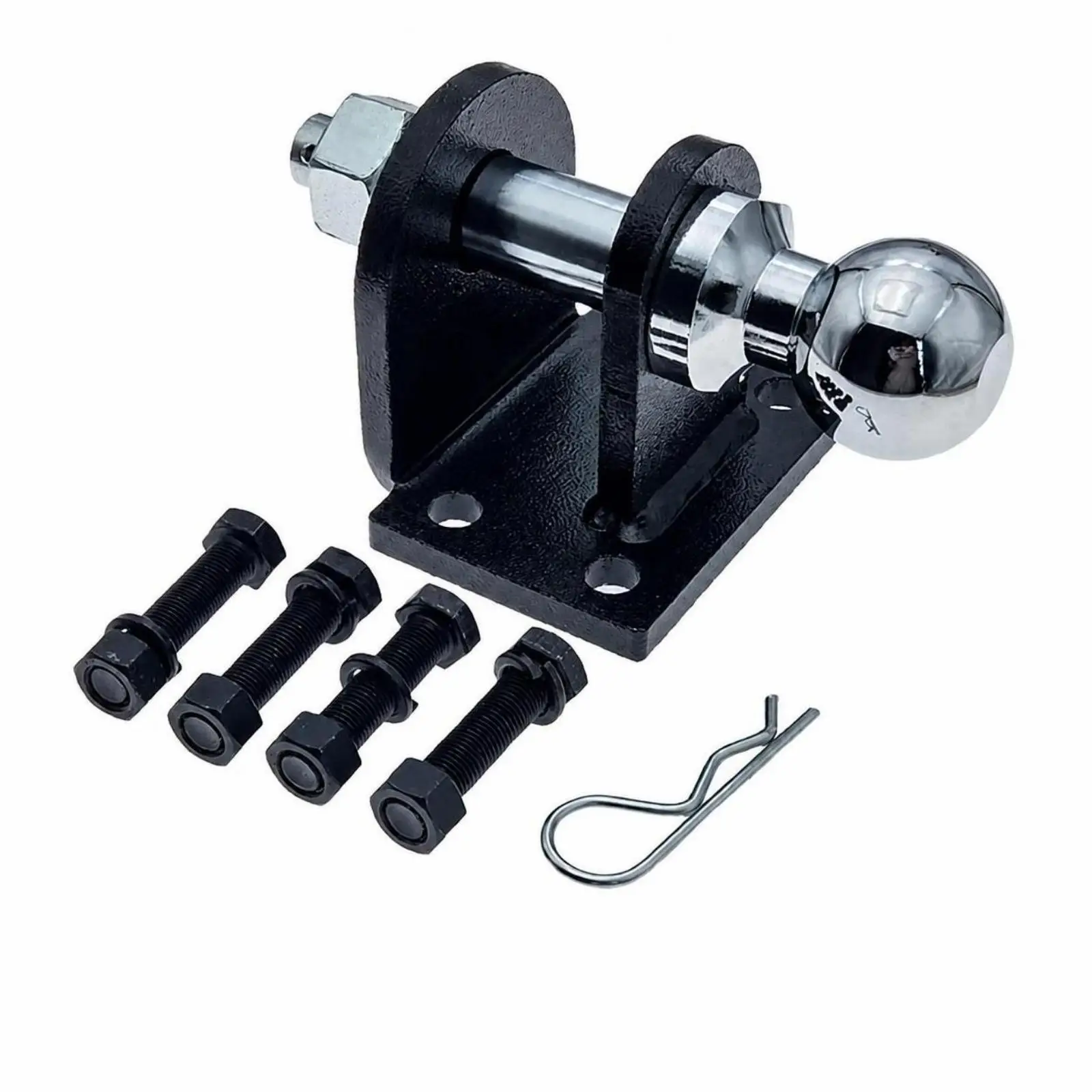 Heavy Duty Tow Hitch Ball with Square Plate and Retaining Clip for Trailer Coupler Towing