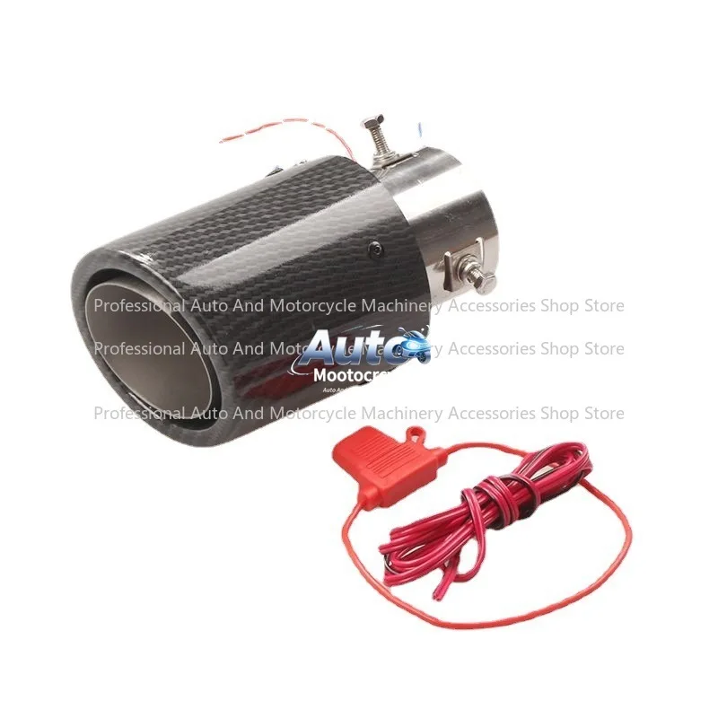 Modified Auto Parts Universal Exhaust Pipe, Carbon Fiber LED Luminous Tailpipe, Car Tailpipe, Fire Tailpipe