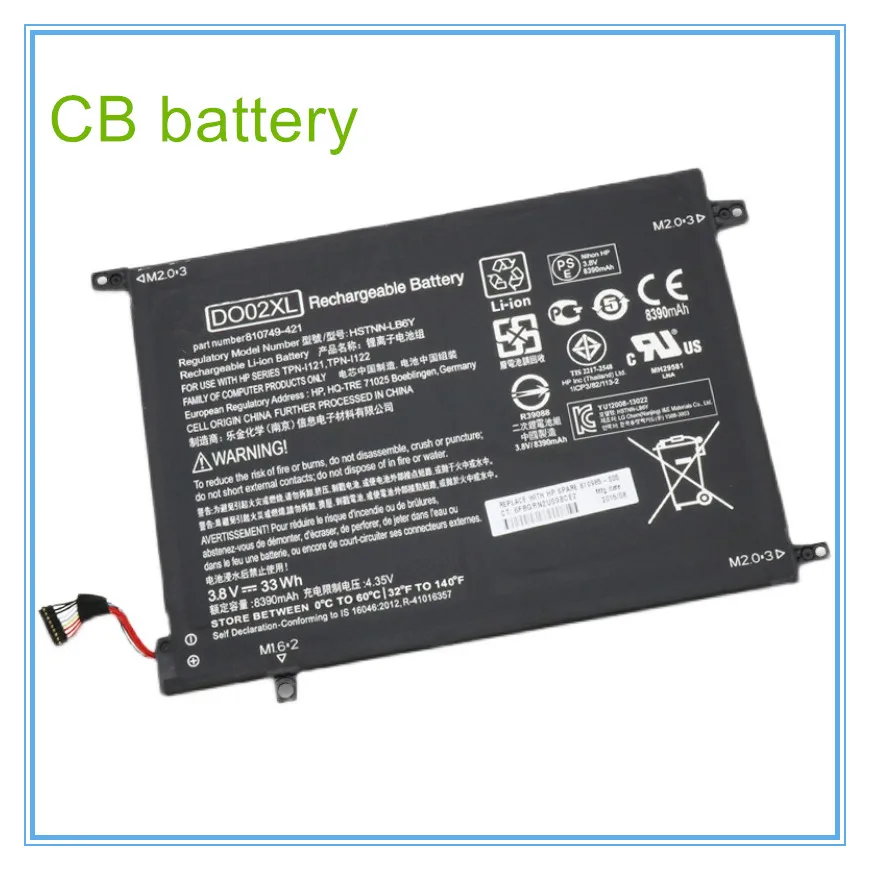 

New Original Laptop Battery for DO02XL 810749-421 HSTNN-LB6Y TPN-I121 TPN-I122 810985-005 1ICP3/82-113-2 3.8V 33WH TABLET