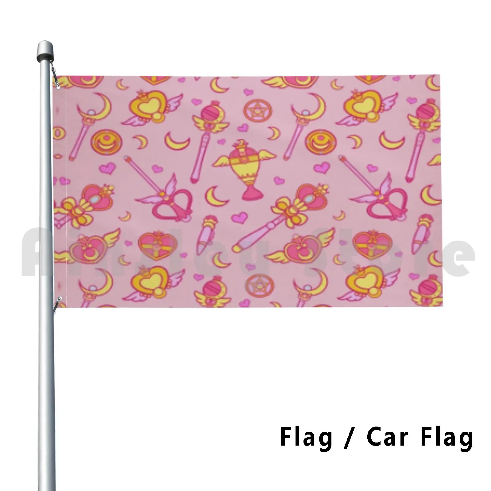 Absolute Outdoor Decor Flag Car Flag Moon Wapon Moon Kindom Staff Brooch Cmpact