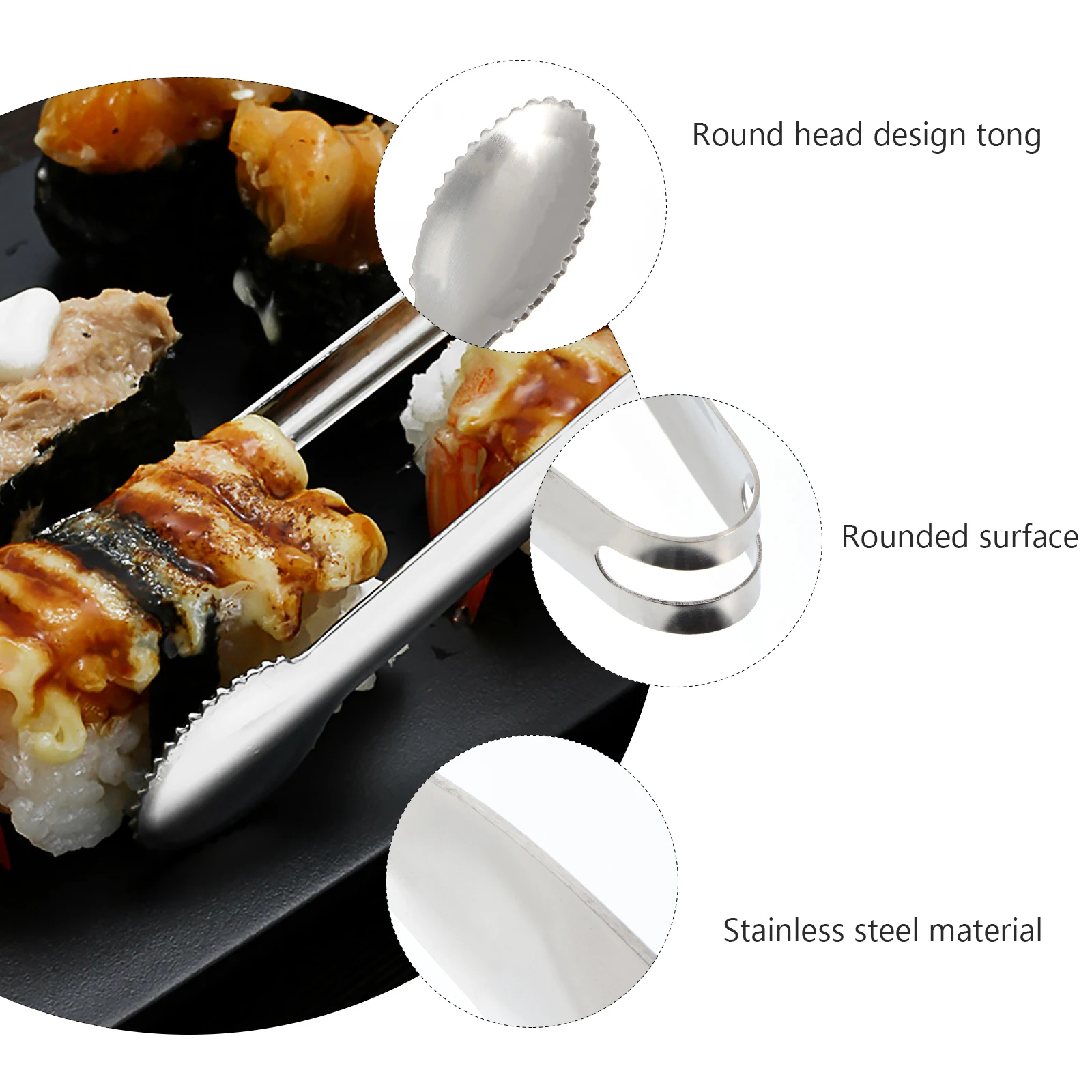 

3 PCS Barbecue Tongs Steak Grilling Tools Japanese-style Food Stainless Steel Accessories