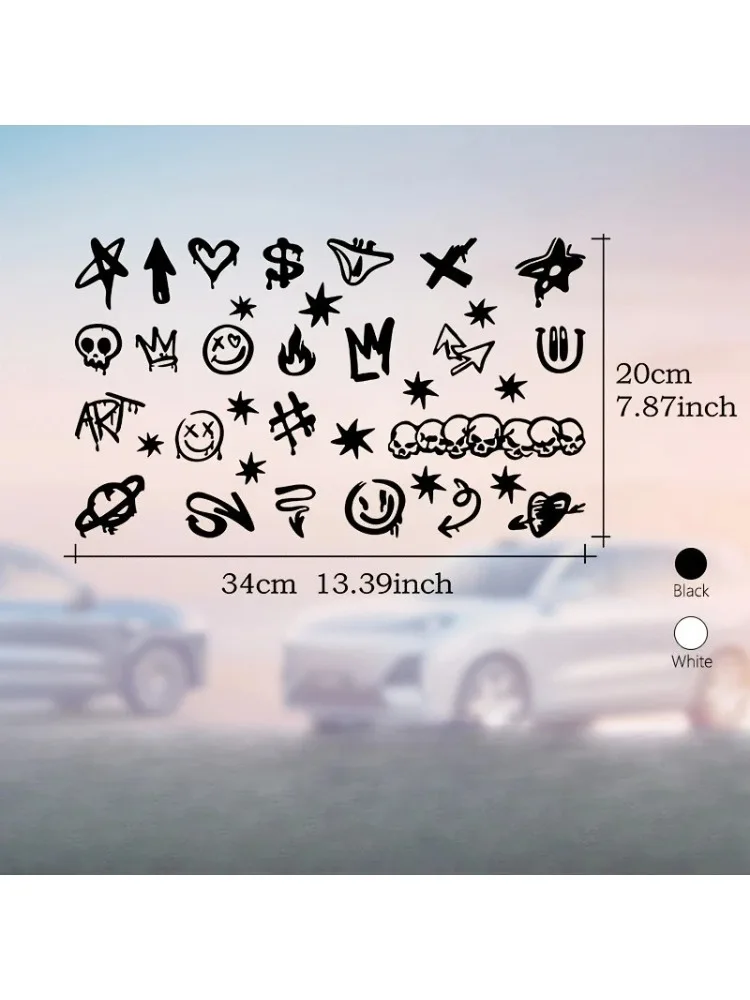 AliExpress NONE 1pc Skull Graffiti Waterproof Vinyl Stickers for Motorcycle Bike Frame Helmet Laptop Decoration