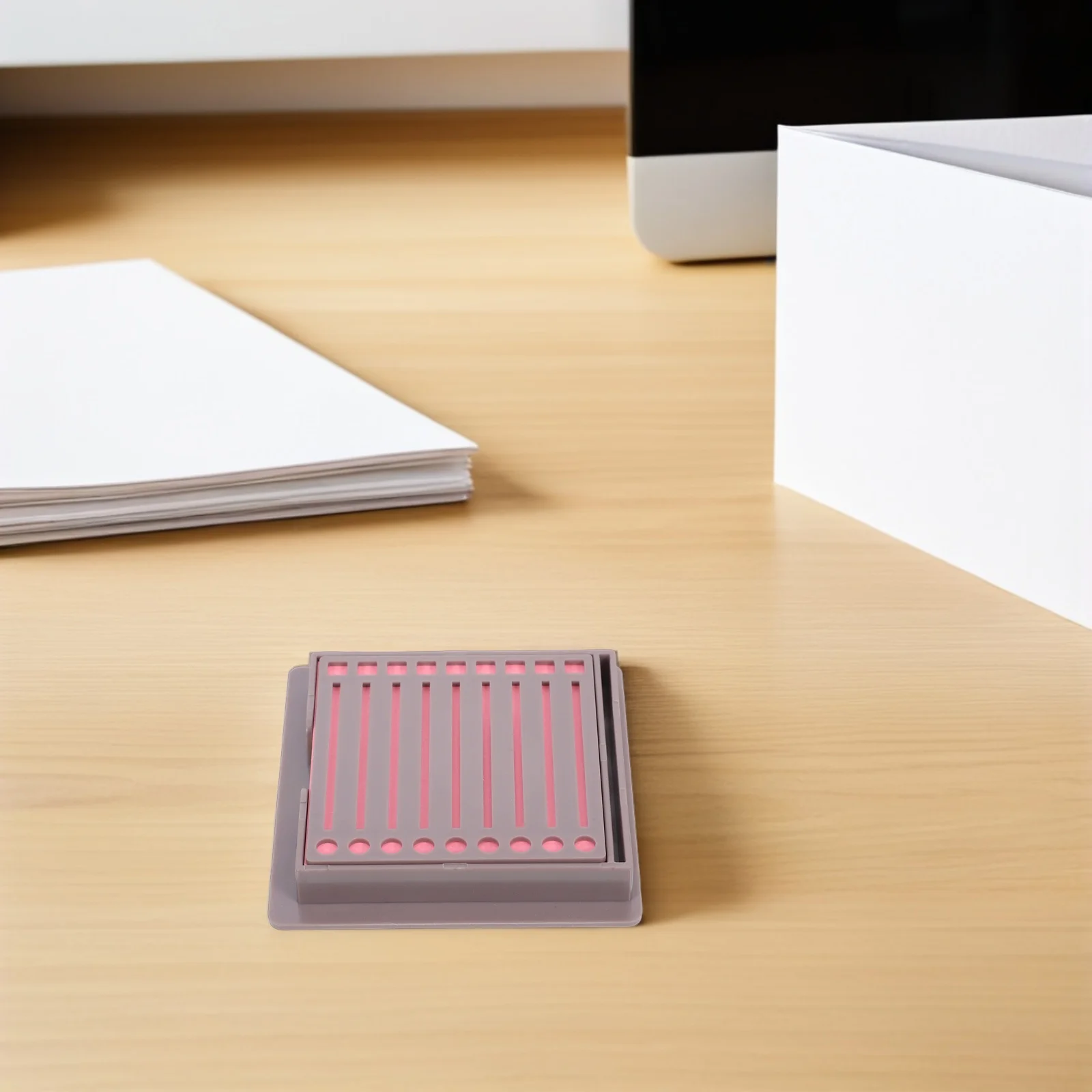 

Note Storage Box Notepad Desktop Memo Holder Folder Dark Grey Plastic Pads Office