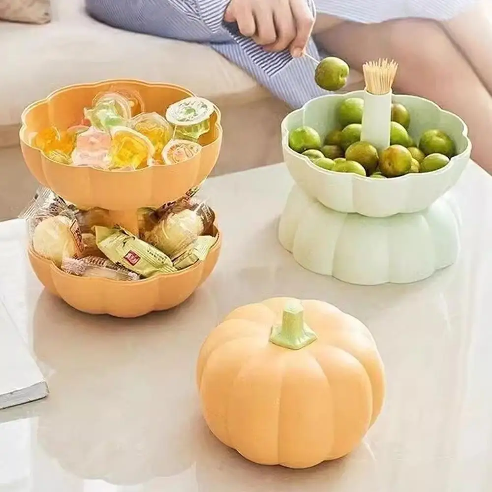 

Cute Pumpkins Snack Box Detachable Double Layer Large Capacity Food Grade Nutsweets Candy Fruits Nuts Snacks For Home Festive