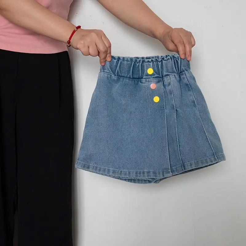 Girls Denim Shorts Summer Clothes Kids Lightweight Skirt Shorts Casual Outdoor School Wear Trendy Latest Design for Children