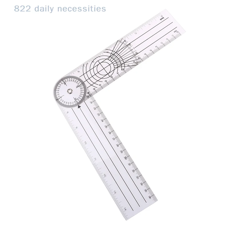 convenient1PC Multi-Ruler Goniometer Angle Spinal Ruler 360 Degree Measuring protractor Tool