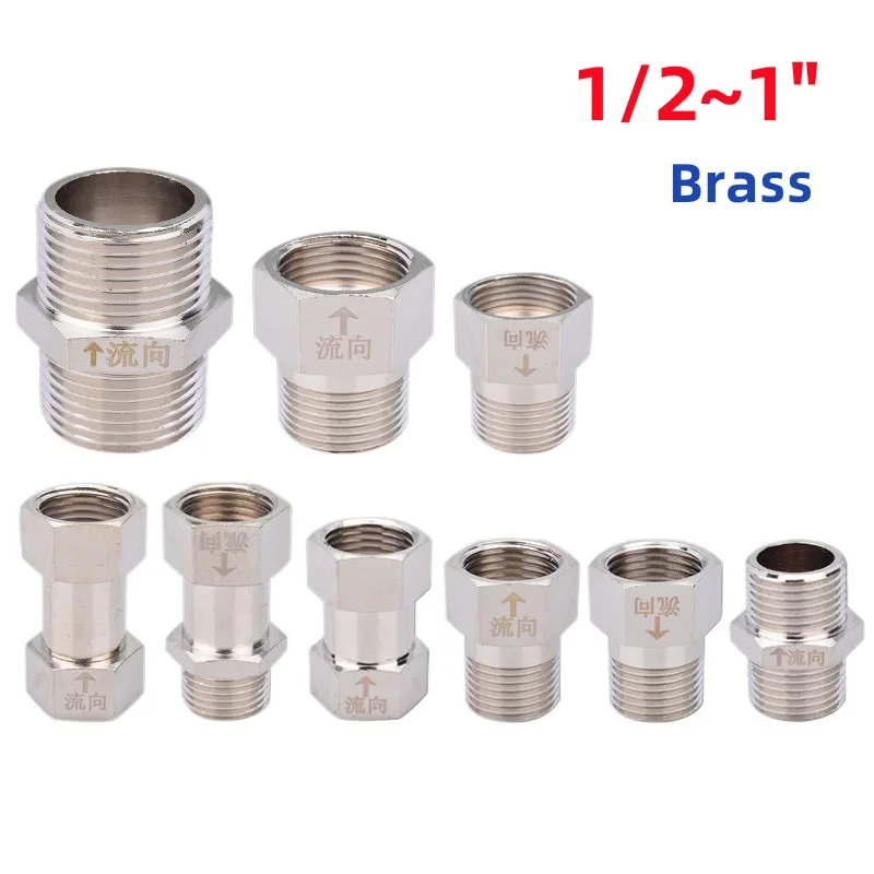 

1/2 ~ 1 "латунный обратный клапан с наружной/внутренней резьбой BSP, односторонний обратный клапан для резервуара для воды, водонагревателя, туалетной трубы