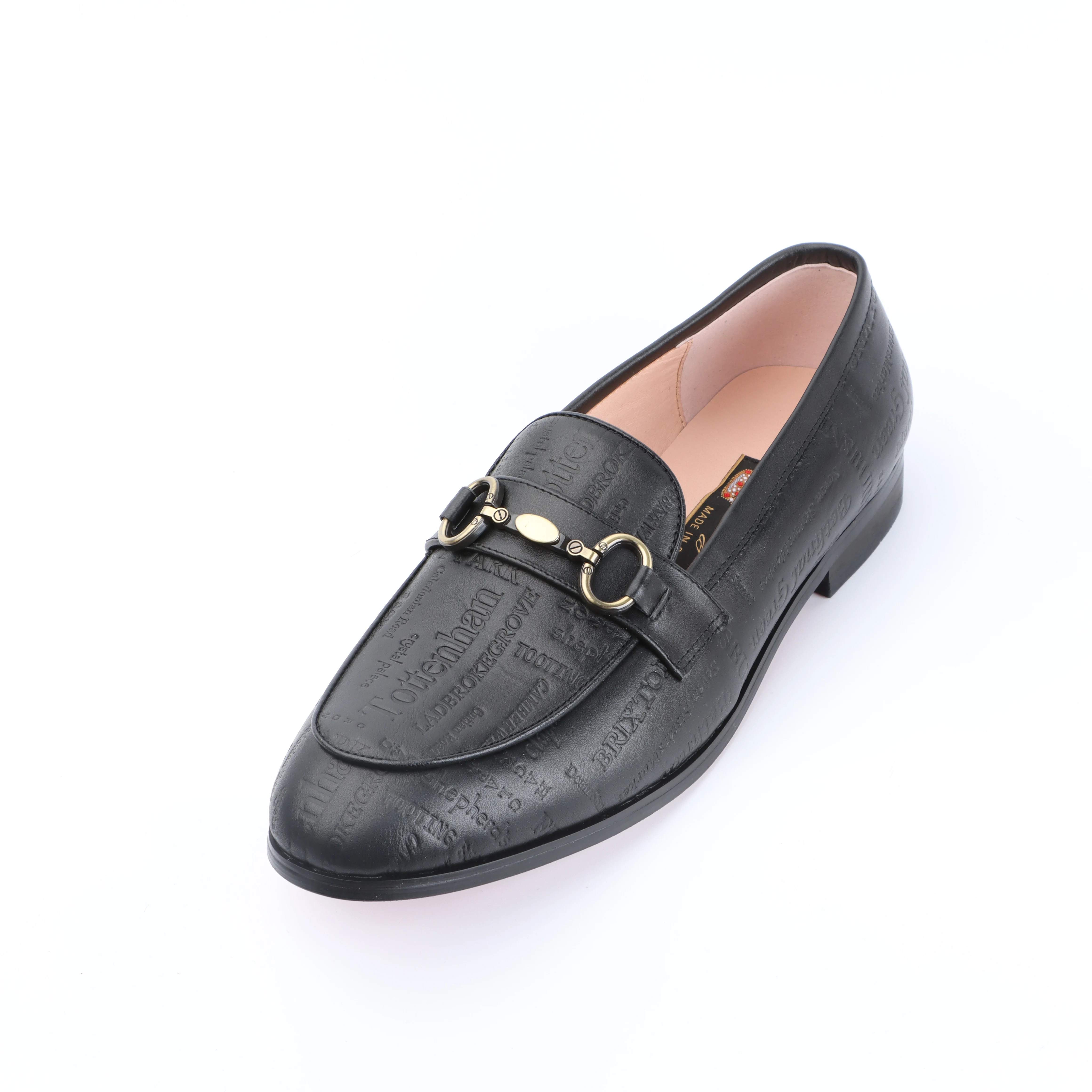 

Men's casual business leather shoes, metal buckle slip on loafers, comfortable and breathable high-quality men's leather shoes