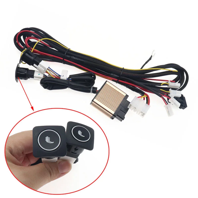 12V 2 posti 4 cuscinetti interruttore a 3 livelli in fibra di carbonio auto camion riscaldatore riscaldato cuscinetti del sedile scaldino invernale