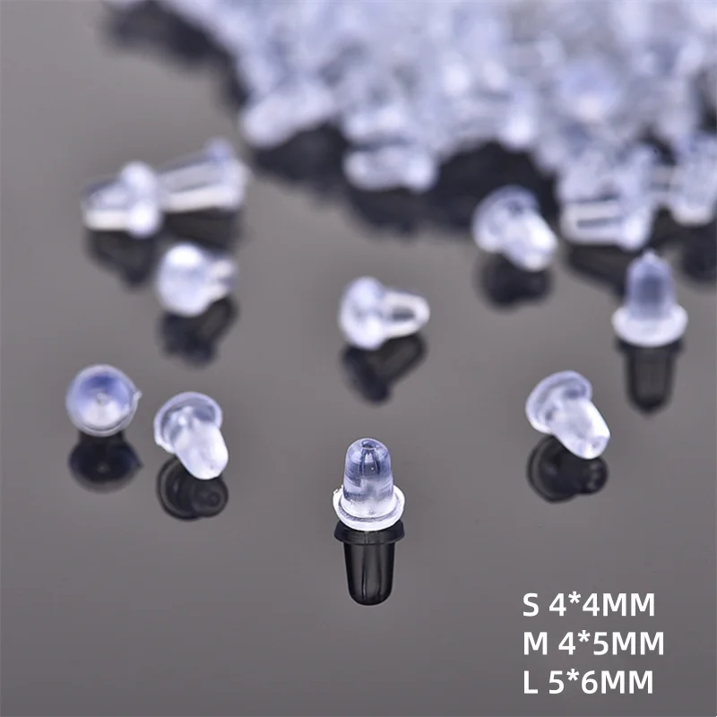 200pcs/lot Rubber Earring Back Silicone Round Ear Plug Blocked Caps Earrings Back Stoppers For DIY Earring Parts Jewelry Making