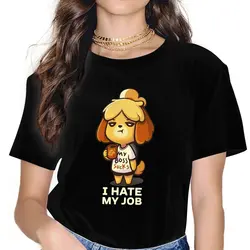 I HATE MY JOB Women Tshirts Animal Crossing New Horizons Gothic Vintage Female Clothing Large Graphic Tops