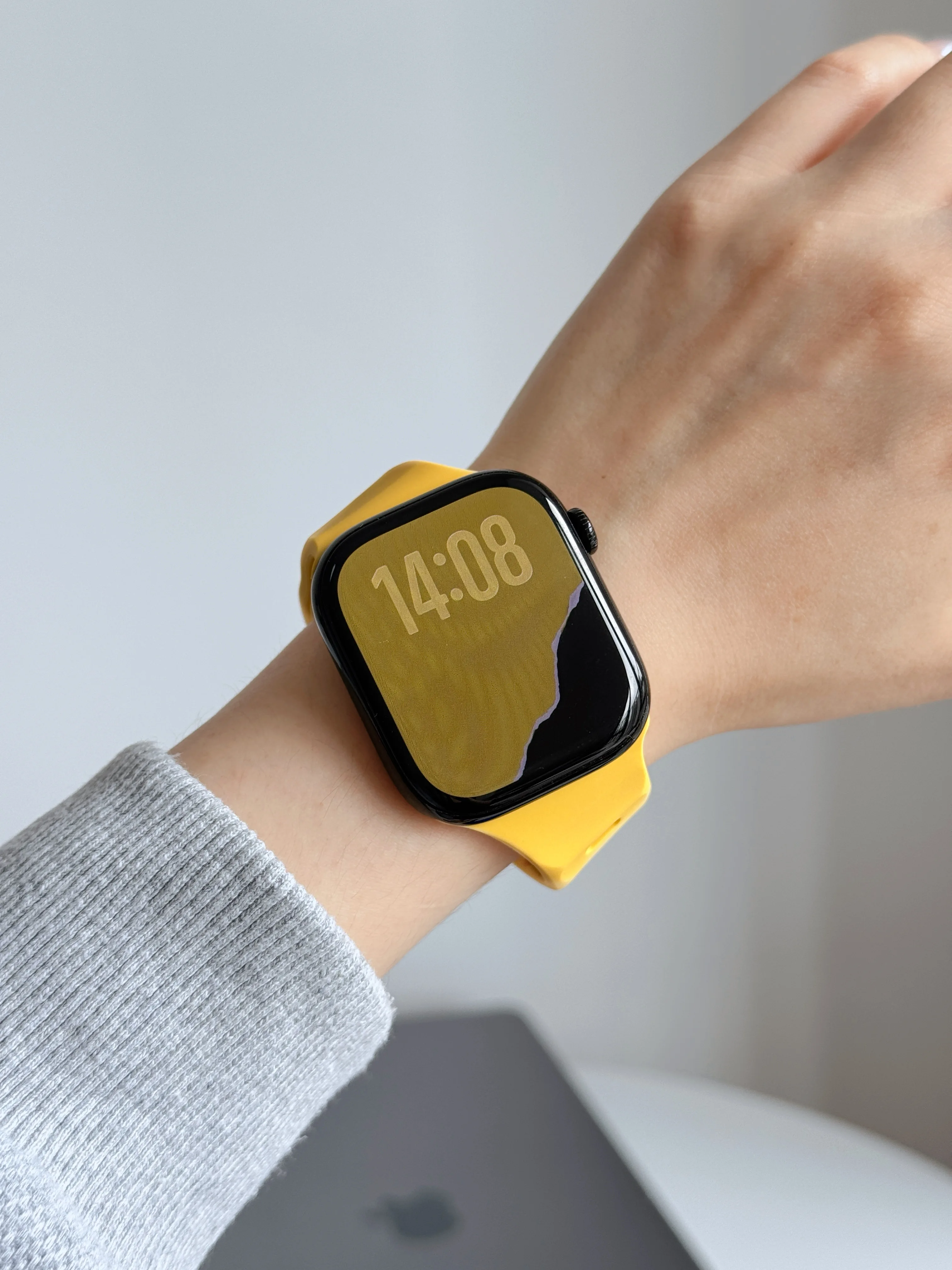 Kreatives, schräges Silikonarmband für die Apple Watch, 40 mm, 41 mm, 44 mm, 45 mm, S10, S11, 46 mm, 42 mm, iWatch Series 12, 11, 10, 9, 8, 7, 6. – Detail 8